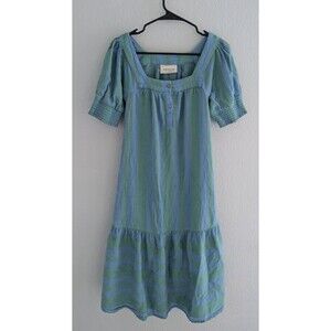 Cecilie Copenhagen Makena Shift Dress Women's Size Small Green Midi Dress